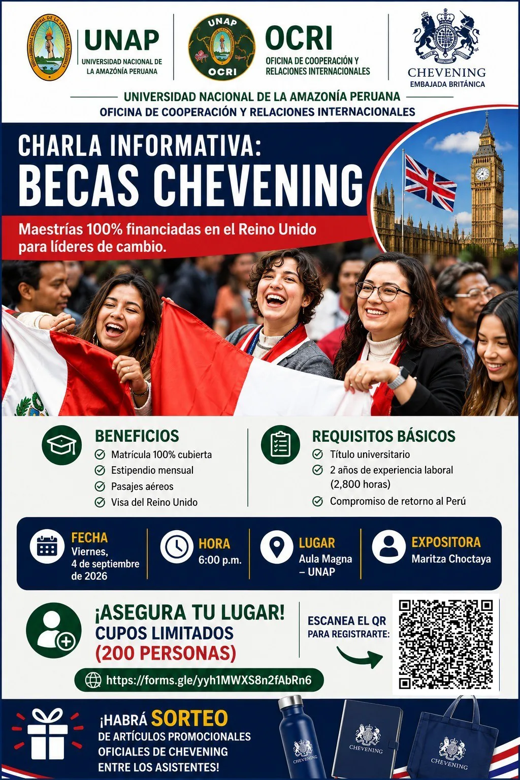 Afiche de promoción de la charla informativa
