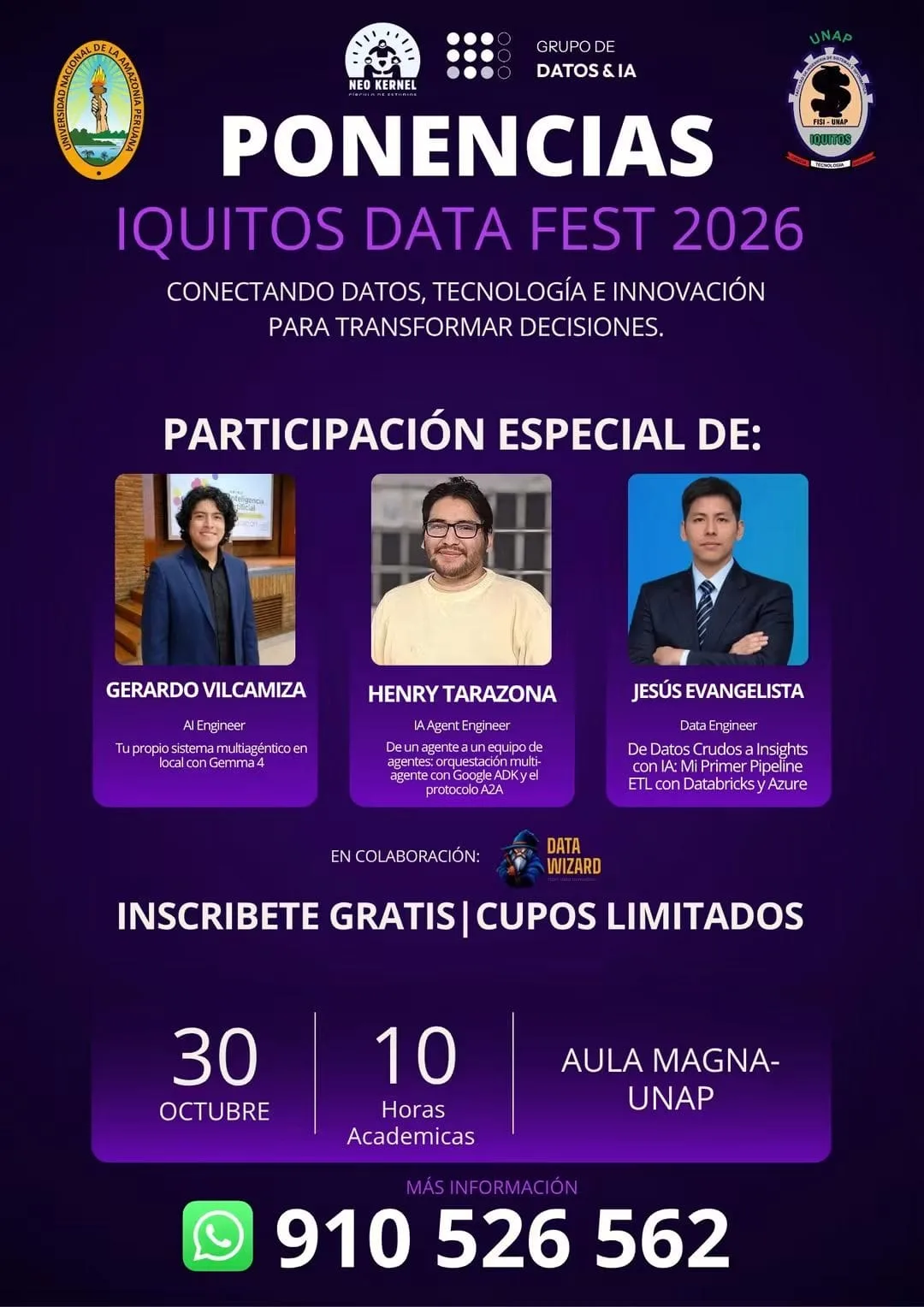 IQUITOS DATA FEST 2026 REUNIRÁ EN LA UNAP A ESPECIALISTAS EN DATOS E INTELIGENCIA ARTIFICIAL