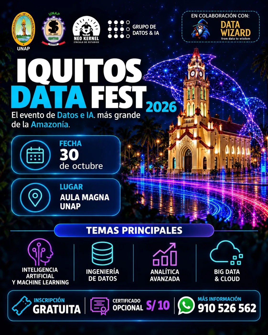 IQUITOS DATA FEST 2026 REUNIRÁ EN LA UNAP A ESPECIALISTAS EN DATOS E INTELIGENCIA ARTIFICIAL