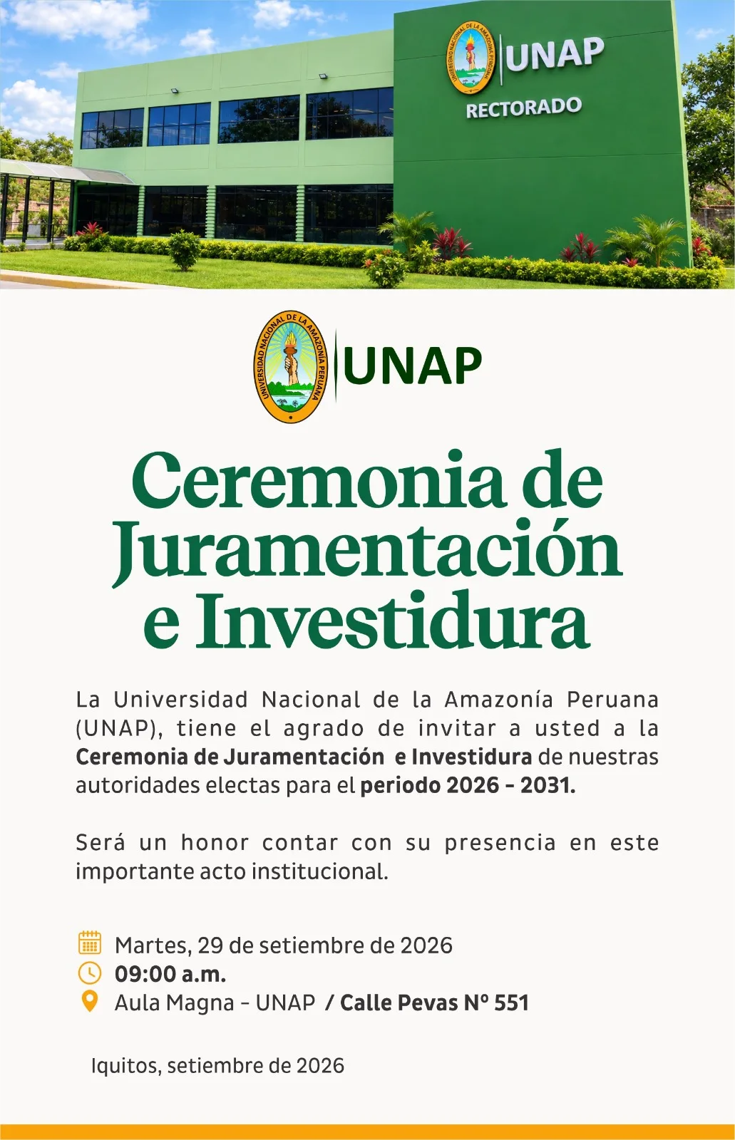 CEREMONIA DE JURAMENTACIÓN E INVESTIDURA