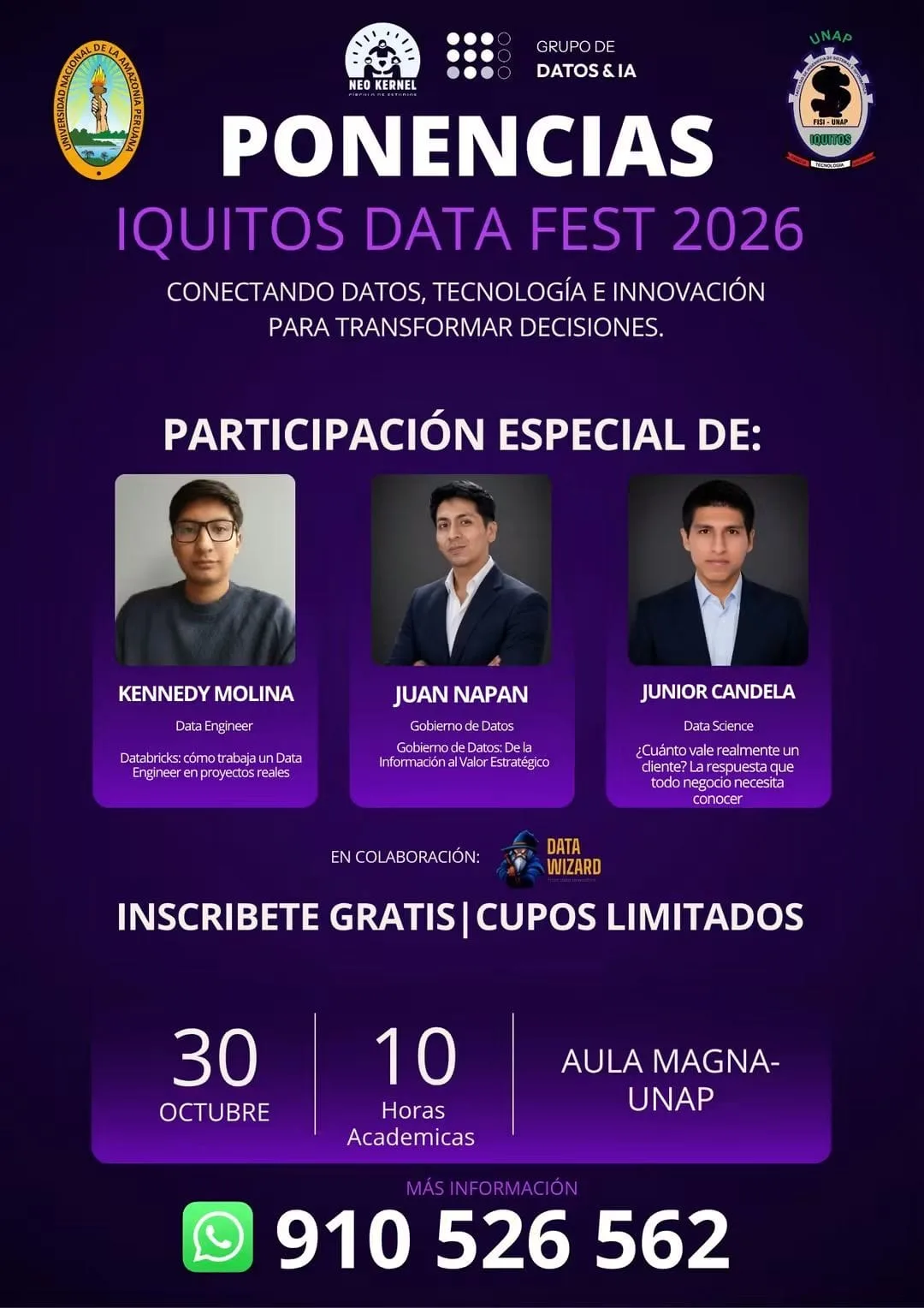 IQUITOS DATA FEST 2026 REUNIRÁ EN LA UNAP A ESPECIALISTAS EN DATOS E INTELIGENCIA ARTIFICIAL