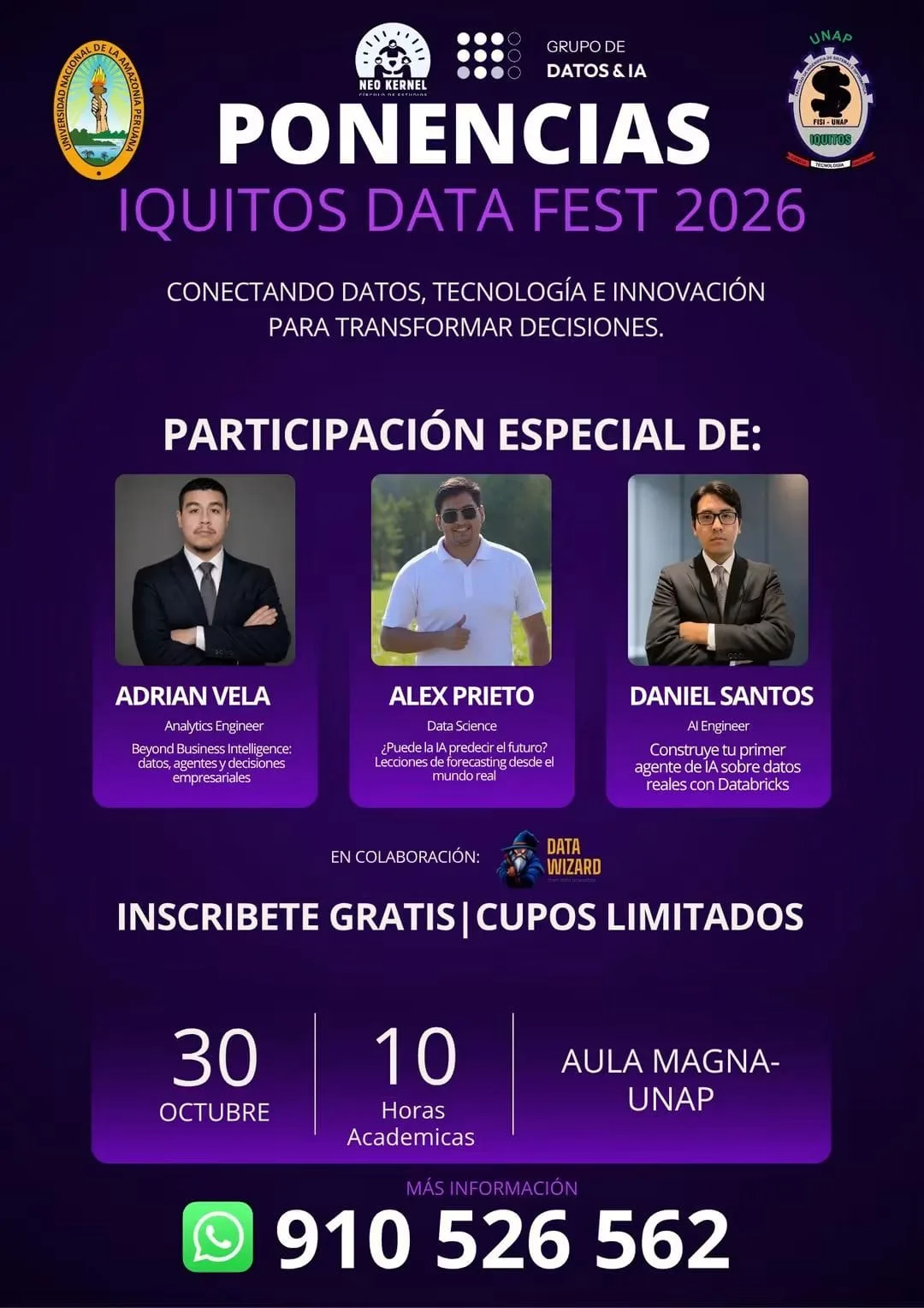 IQUITOS DATA FEST 2026 REUNIRÁ EN LA UNAP A ESPECIALISTAS EN DATOS E INTELIGENCIA ARTIFICIAL