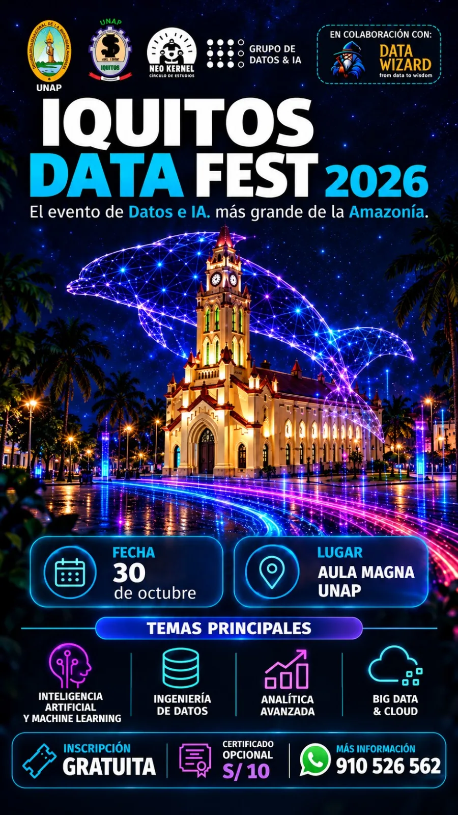 IQUITOS DATA FEST 2026 REUNIRÁ EN LA UNAP A ESPECIALISTAS EN DATOS E INTELIGENCIA ARTIFICIAL