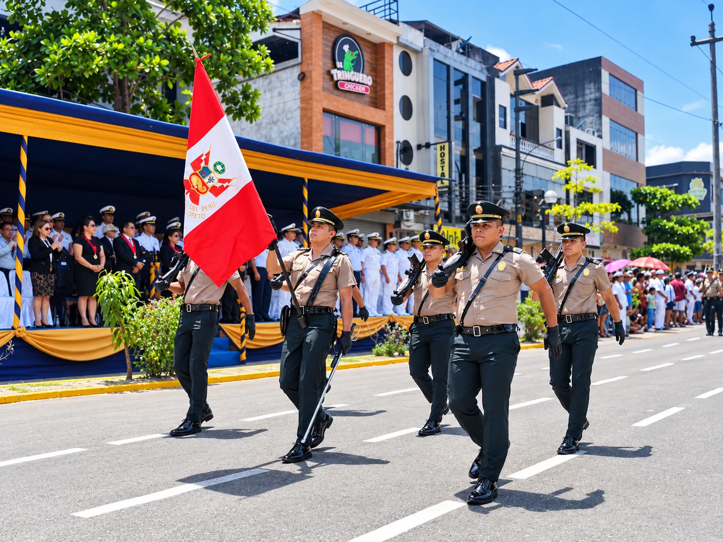 RECTORA DE LA UNAP PARTICIPÓ EN DESFILE POR LOS 205 AÑOS DE LA MARINA DE GUERRA DEL PERÚ