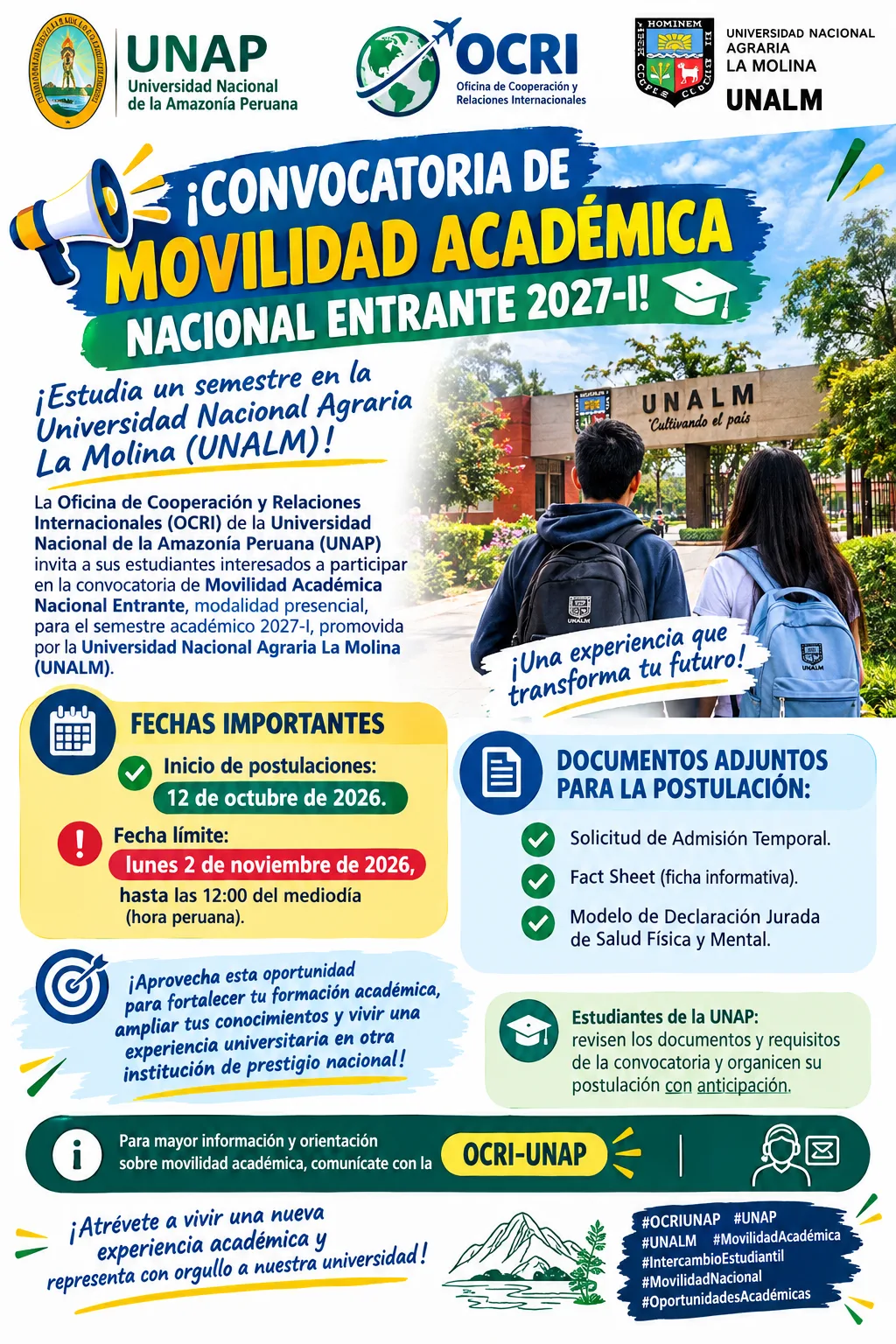 CONVOCATORIAS A MOVILIDAD ACADÉMICA, BECAS, PASANTÍAS Y OTROS