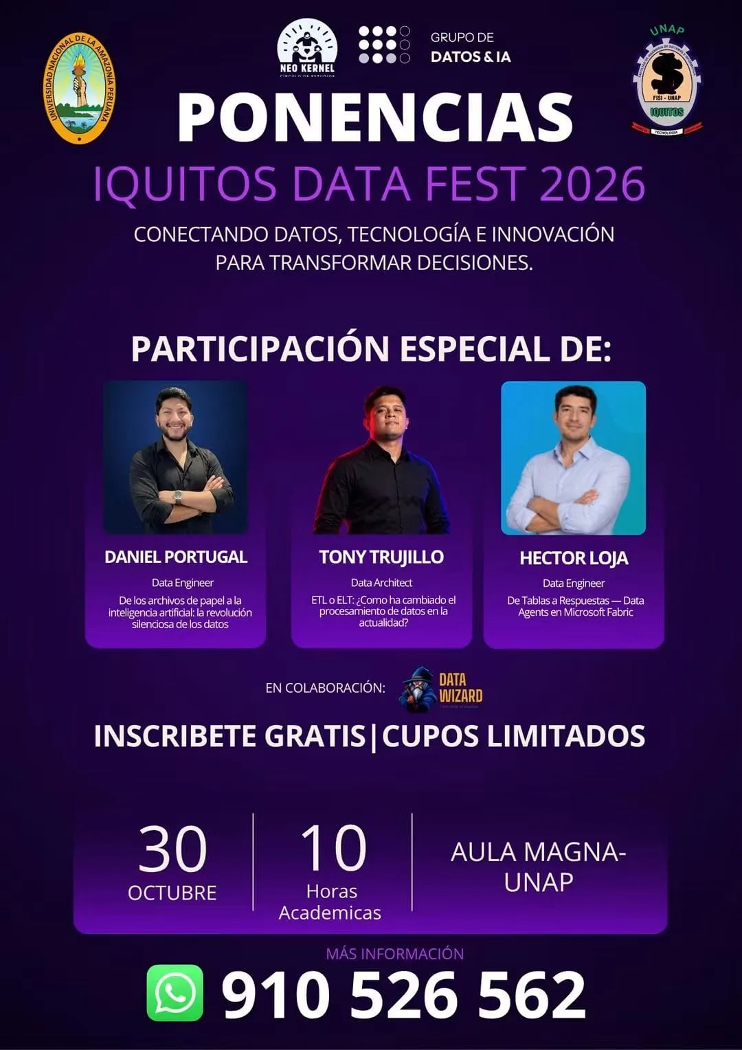 IQUITOS DATA FEST 2026 REUNIRÁ EN LA UNAP A ESPECIALISTAS EN DATOS E INTELIGENCIA ARTIFICIAL
