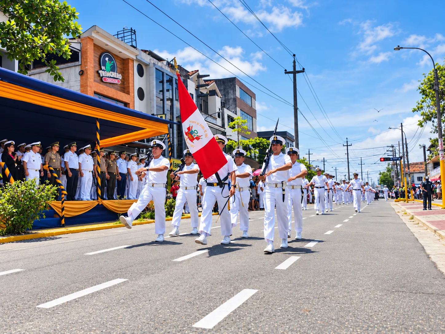 RECTORA DE LA UNAP PARTICIPÓ EN DESFILE POR LOS 205 AÑOS DE LA MARINA DE GUERRA DEL PERÚ