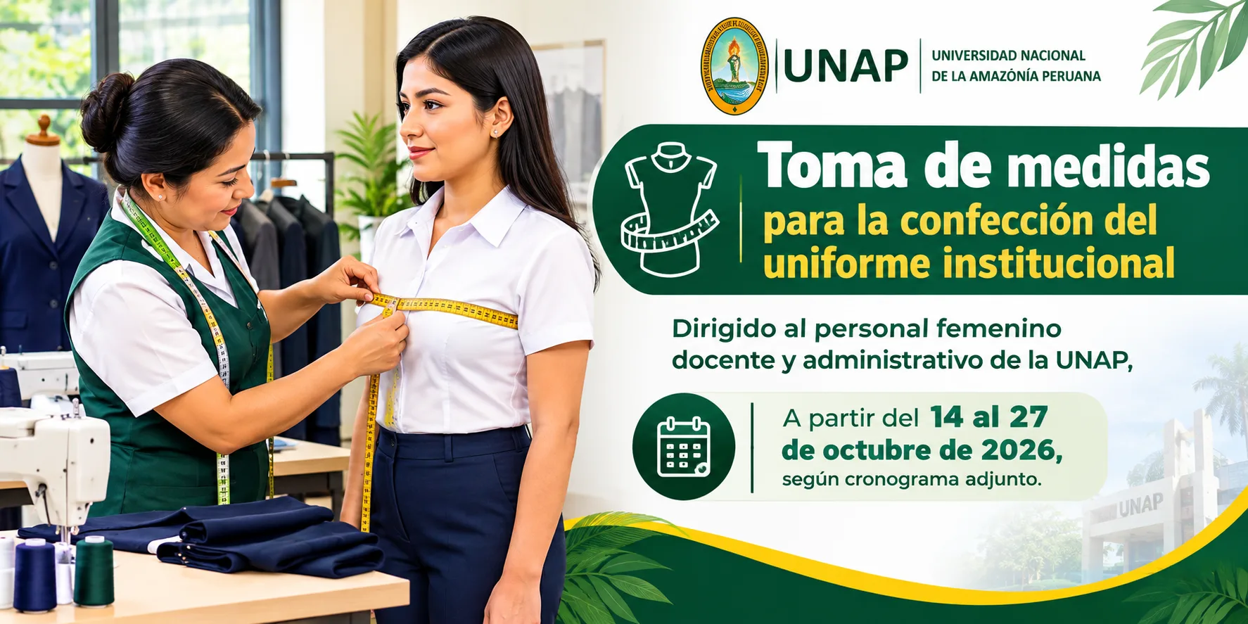 TOMA DE MEDIDAS PARA LA CONFECCIÓN DEL UNIFORME INSTITUCIONAL