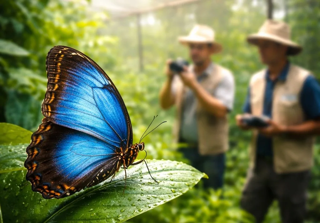 Investigación de la UNAP y el IIAP revela secretos científicos de la majestuosa mariposa azul de la Amazonía